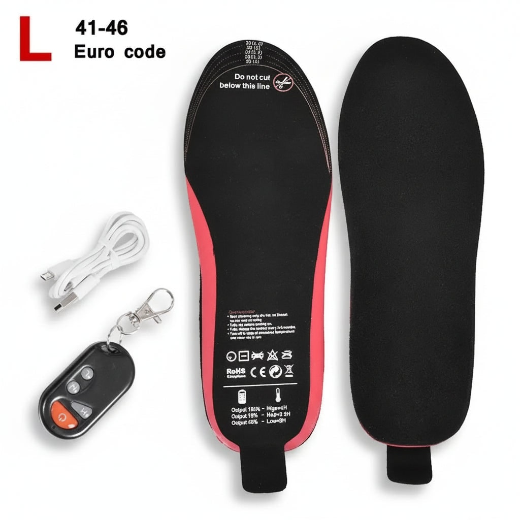 Semelles chauffantes rechargeables à télécommande sans fil
