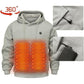 Veste chauffante zippée à capuche, cinq zones USB