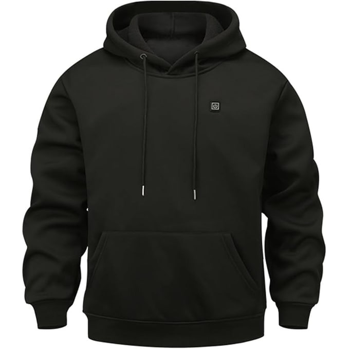 Veste chauffante zippée à capuche, cinq zones USB