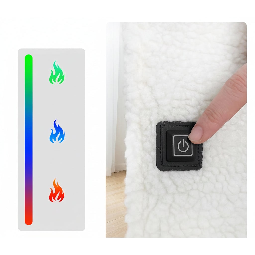 Coussin chauffant de chaise en polaire à deux zones USB