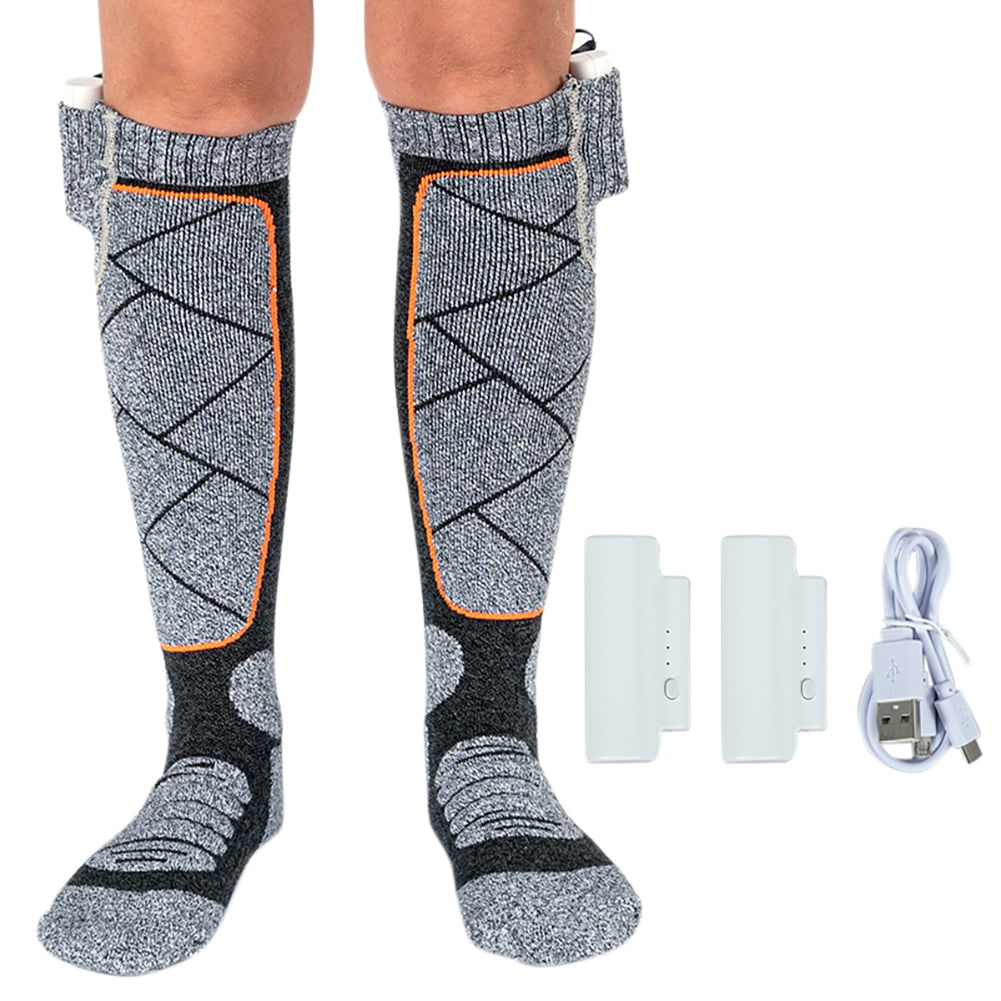 Chaussettes chauffantes montantes avec deux batteries rechargeables