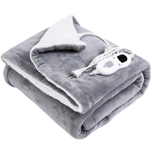 Plaid chauffant en flanelle doublée polaire à six températures