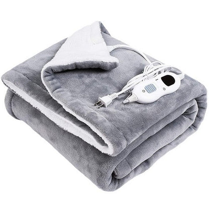 Plaid chauffant en flanelle doublée polaire à six températures