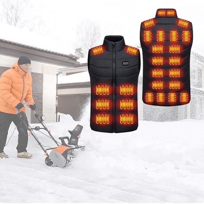 Gilet chauffant unisexe matelassé avec alimentation USB