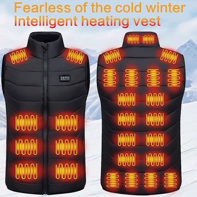 Gilet chauffant unisexe matelassé avec alimentation USB