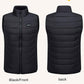 Gilet chauffant unisexe matelassé avec alimentation USB