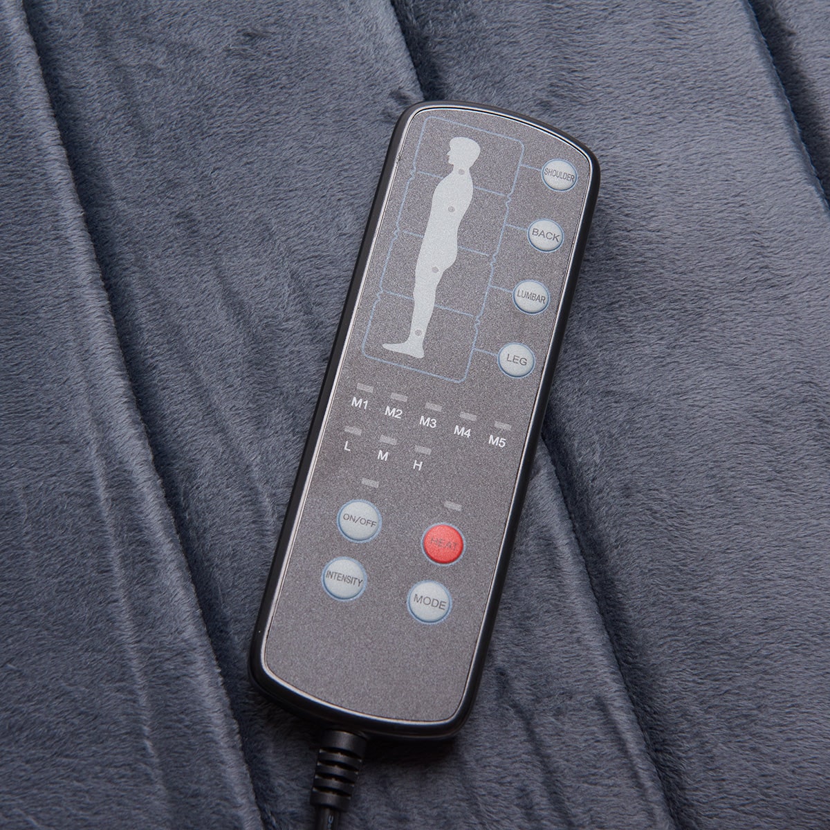 Matelas de massage chauffant à neuf moteurs et télécommande