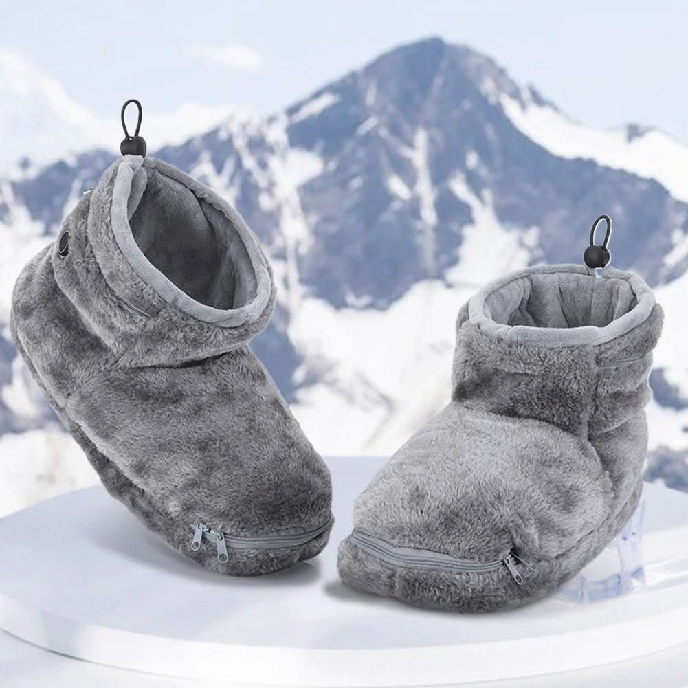 Chaussons bottillons chauffants USB en peluche
