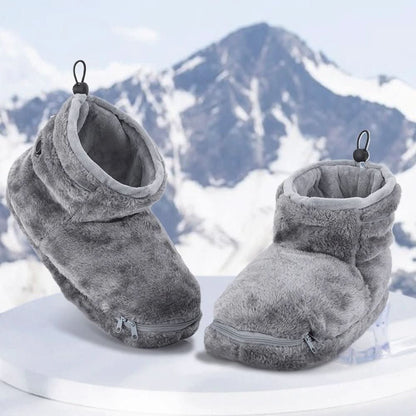 Chaussons bottillons chauffants USB en peluche