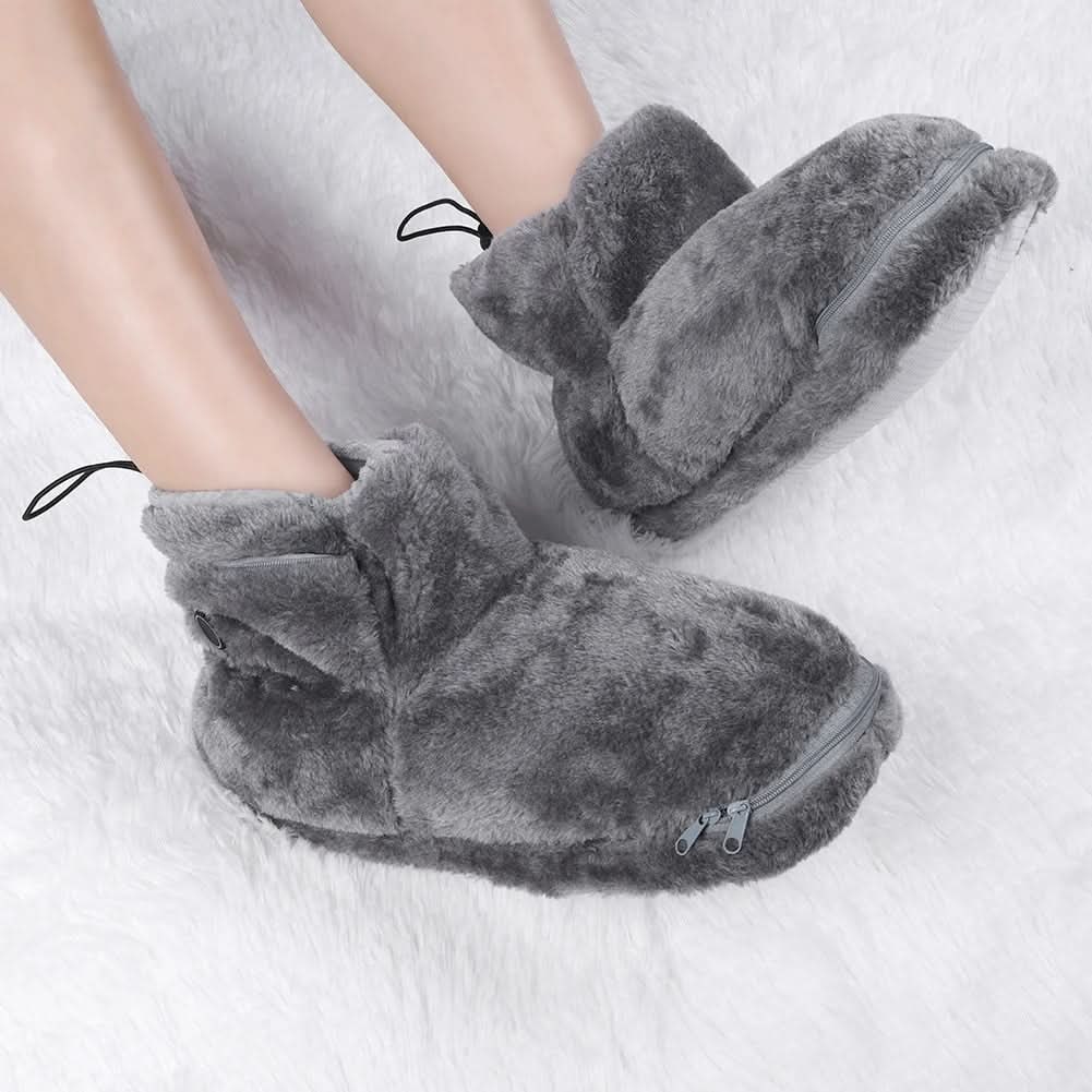 Chaussons bottillons chauffants USB en peluche
