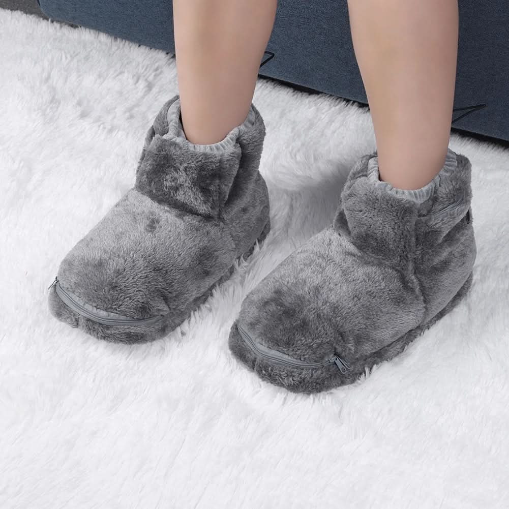 Chaussons bottillons chauffants USB en peluche