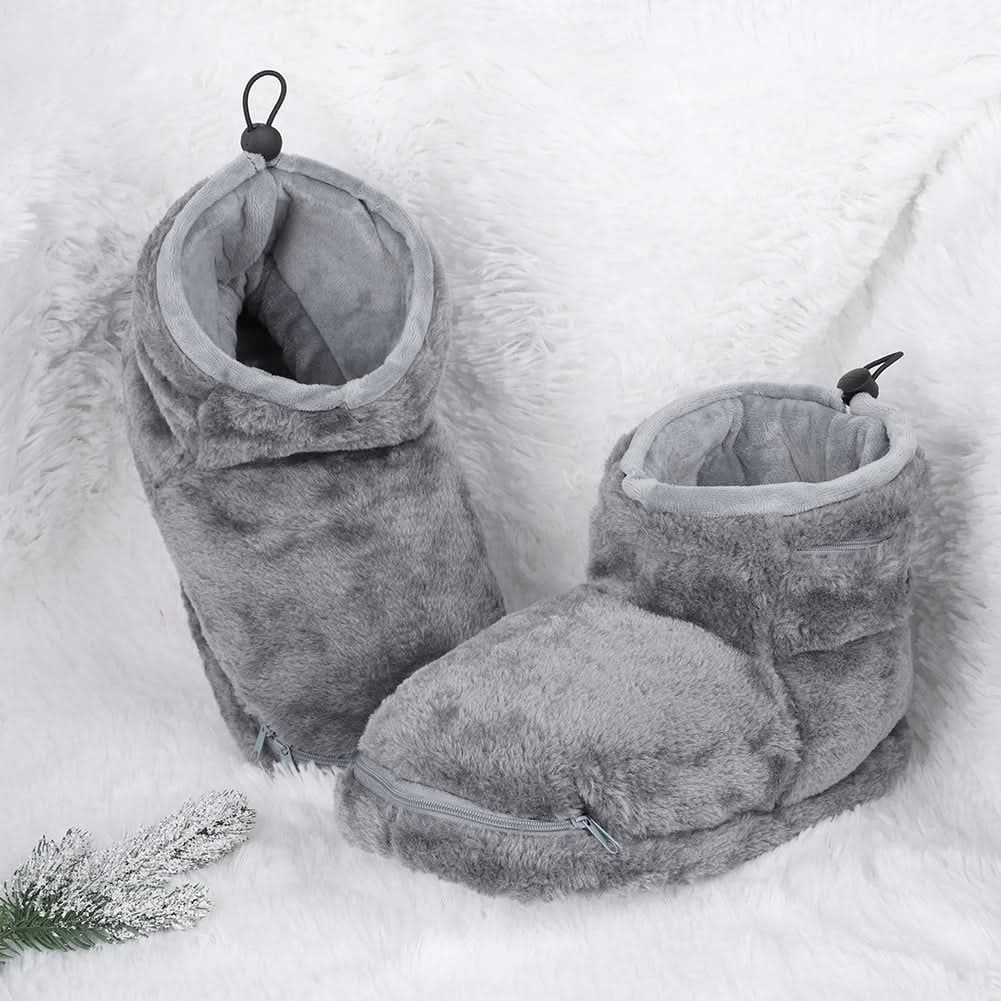 Chaussons bottillons chauffants USB en peluche