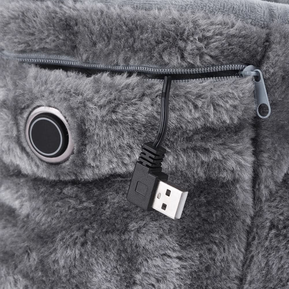Chaussons bottillons chauffants USB en peluche
