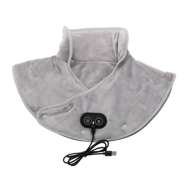 Coussin chauffant de nuque et épaules USB avec vibrations