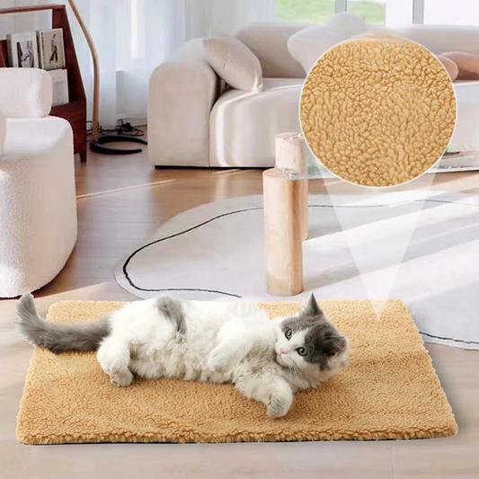 Coussin Chauffant Auto-Thermique pour Chat et Chien – Tapis de Repos Sans Électricité Doux et Portable