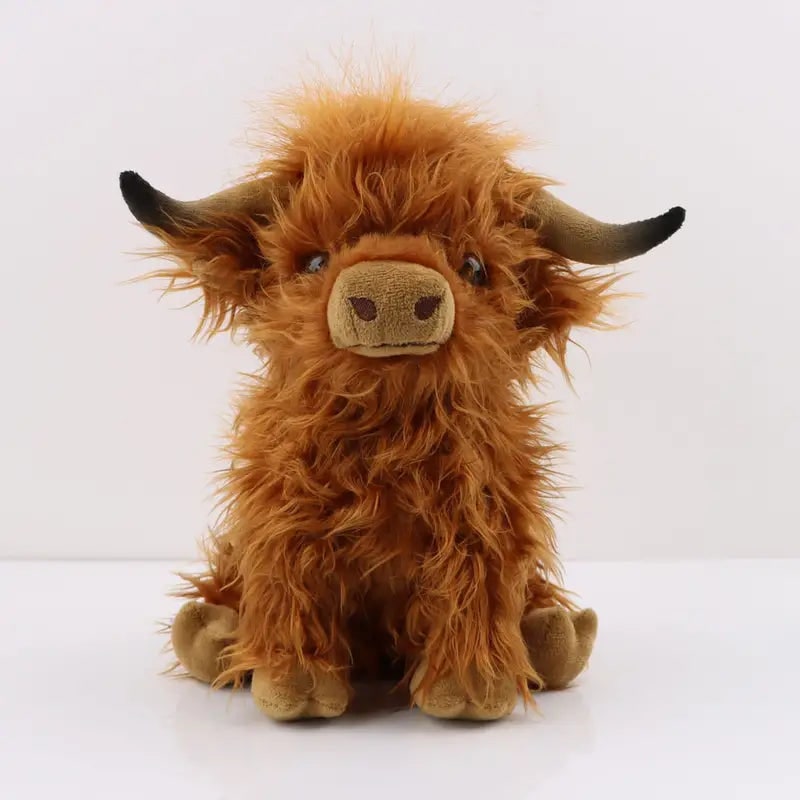 Peluche vache des Highlands à poils longs, environ 25 cm