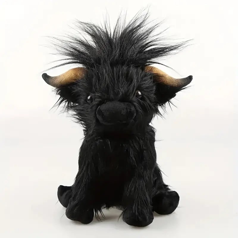 Peluche vache des Highlands à poils longs, environ 25 cm