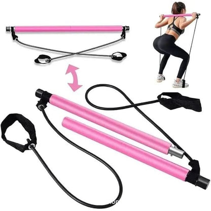 Barre de Pilates démontable avec bandes de résistance
