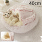 Panier couvert pour chat en peluche avec rebord rembourré