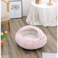 Panier couvert pour chat en peluche avec rebord rembourré