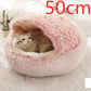 Panier couvert pour chat en peluche avec rebord rembourré