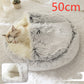 Panier couvert pour chat en peluche avec rebord rembourré