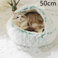 Panier couvert pour chat en peluche avec rebord rembourré