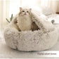 Panier couvert pour chat en peluche avec rebord rembourré