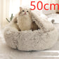 Panier couvert pour chat en peluche avec rebord rembourré