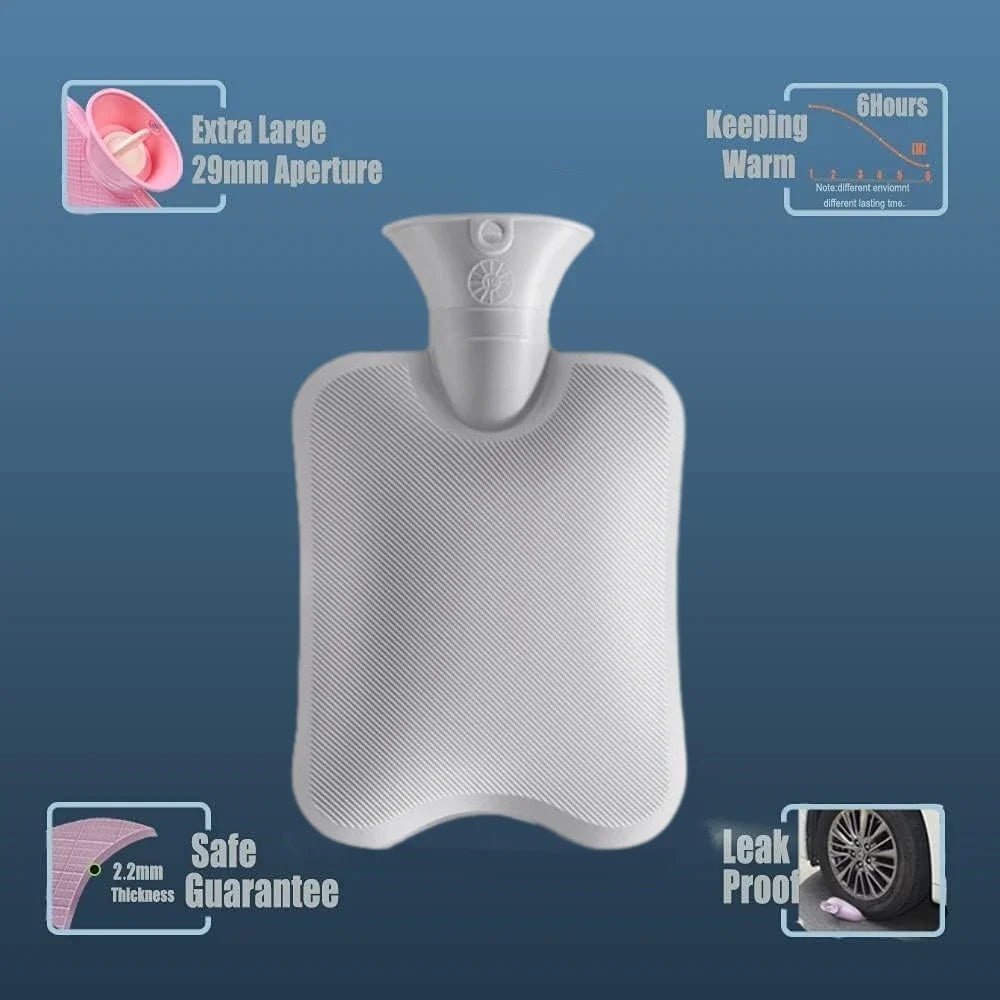 Bouillotte de 2 litres avec housse en fausse fourrure