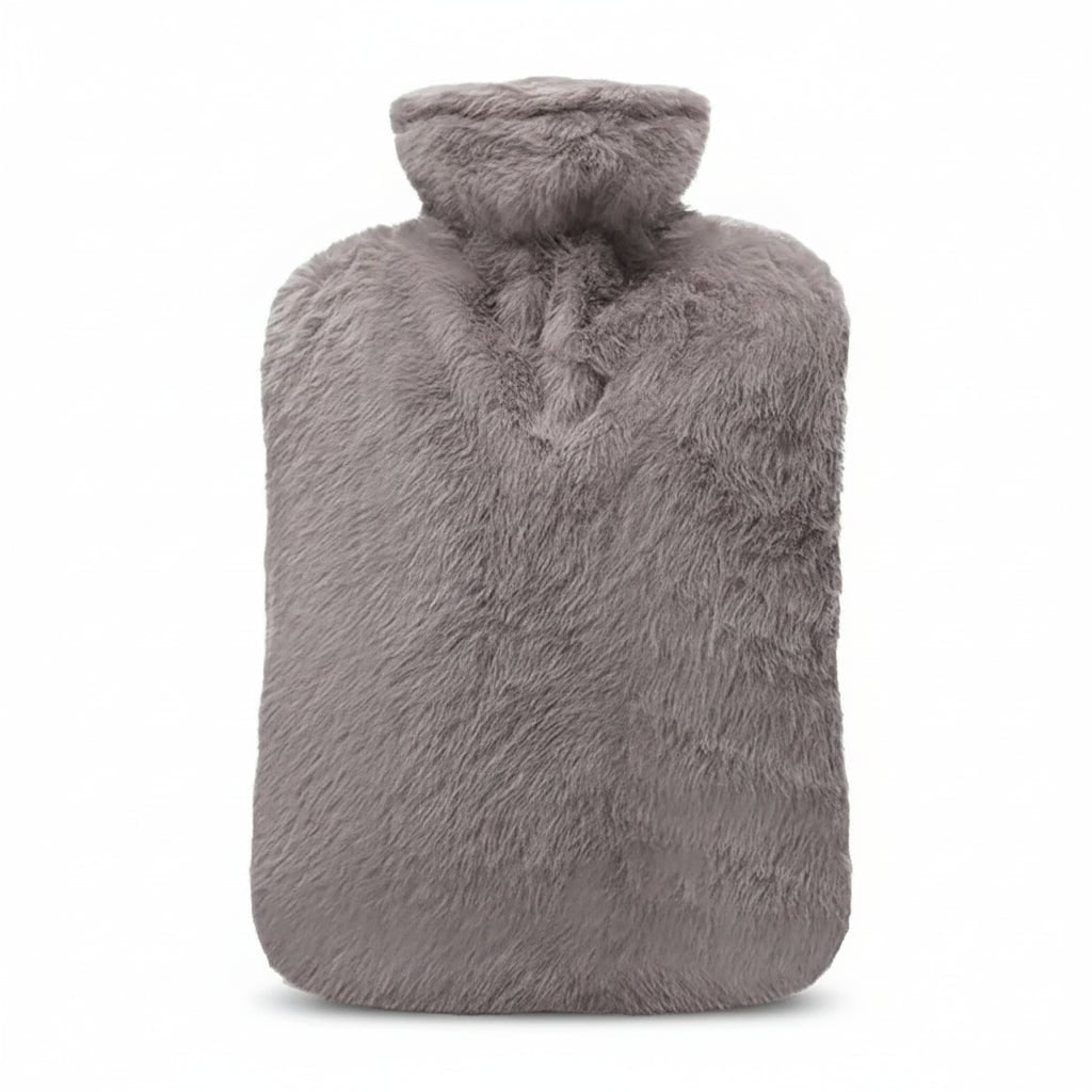 Bouillotte de 2 litres avec housse en fausse fourrure