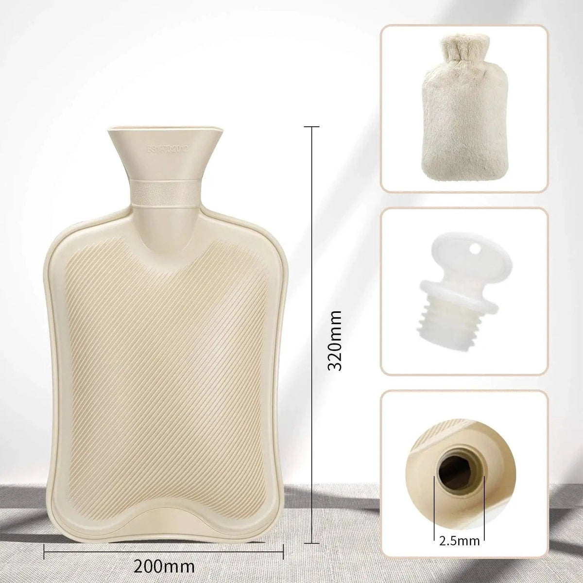 Bouillotte de 2 litres avec housse peluche amovible
