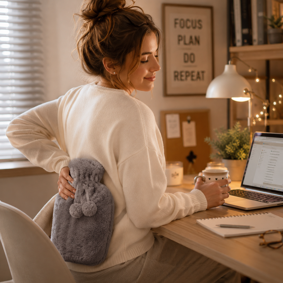 Bouillotte de 2 litres avec housse peluche amovible