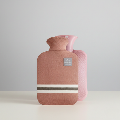Bouillotte de 2 litres avec housse en maille rayée