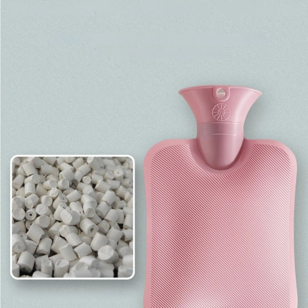 Bouillotte de 2 litres avec housse en maille rayée