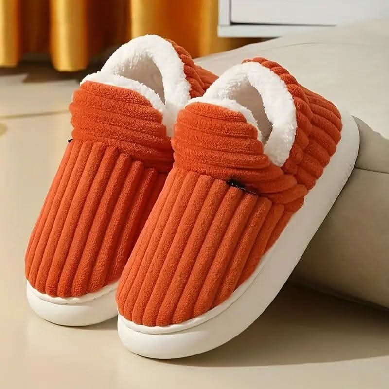 Chaussons bottillons en velours côtelé doublés polaire