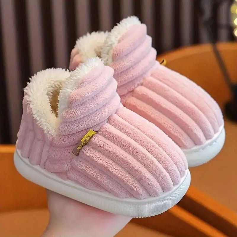 Chaussons bottillons en velours côtelé doublés polaire