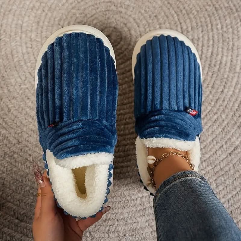Chaussons bottillons en velours côtelé doublés polaire