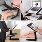 Support d'ordinateur réglable à pieds articulés et tablette latérale