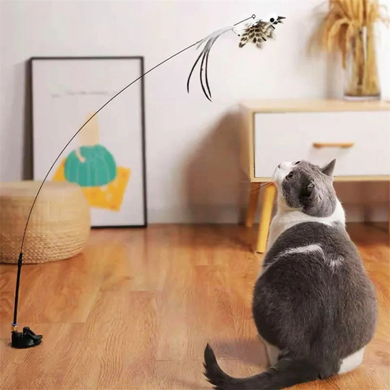 Felineau Set de Jouets Oiseaux Interactifs pour Chat — Base Ventouse