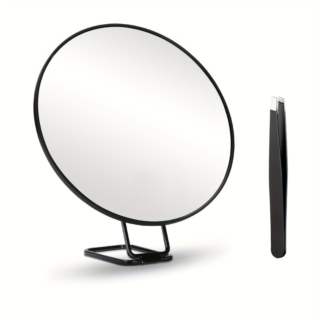 Miroir grossissant avec ventouse et support pliable