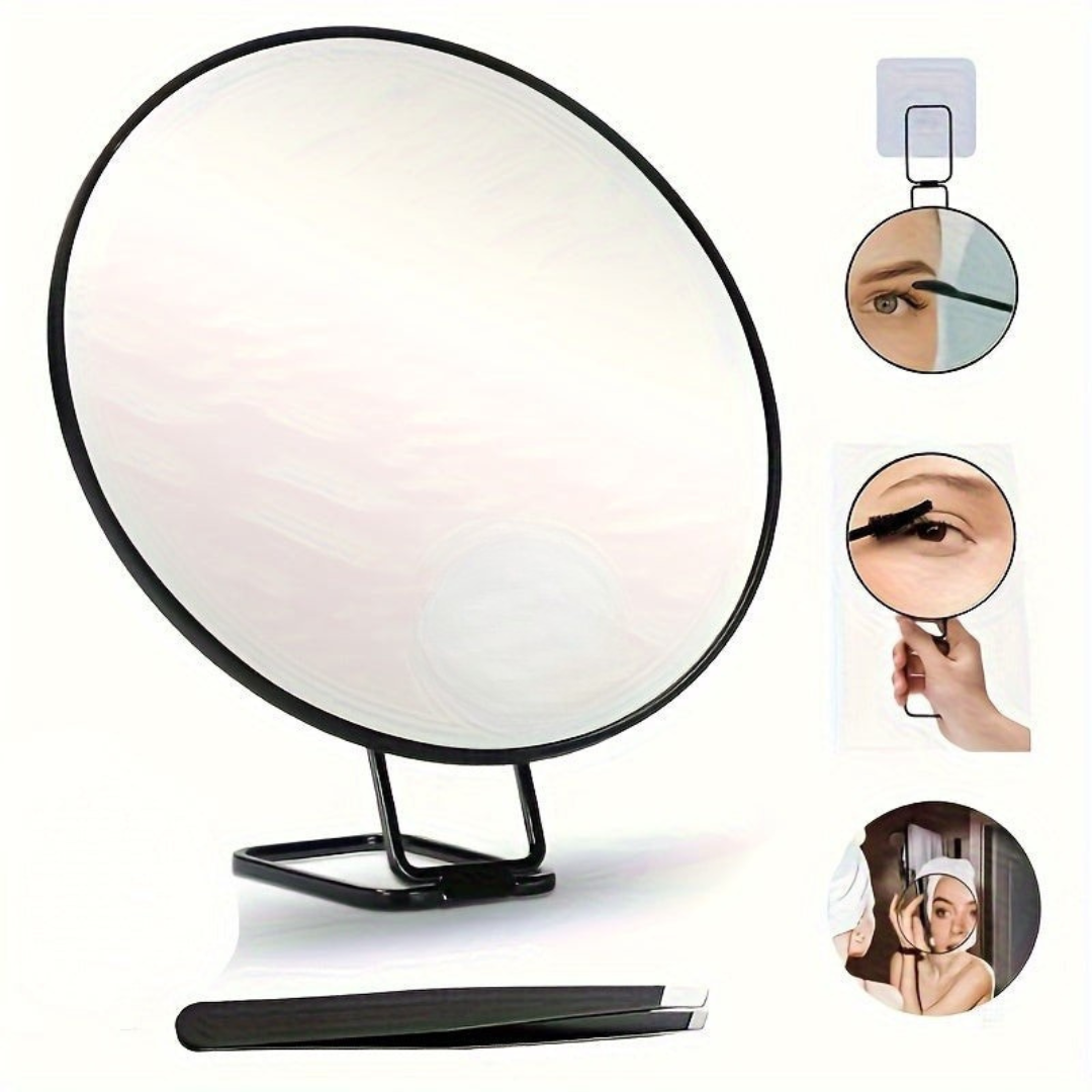 Miroir grossissant avec ventouse et support pliable