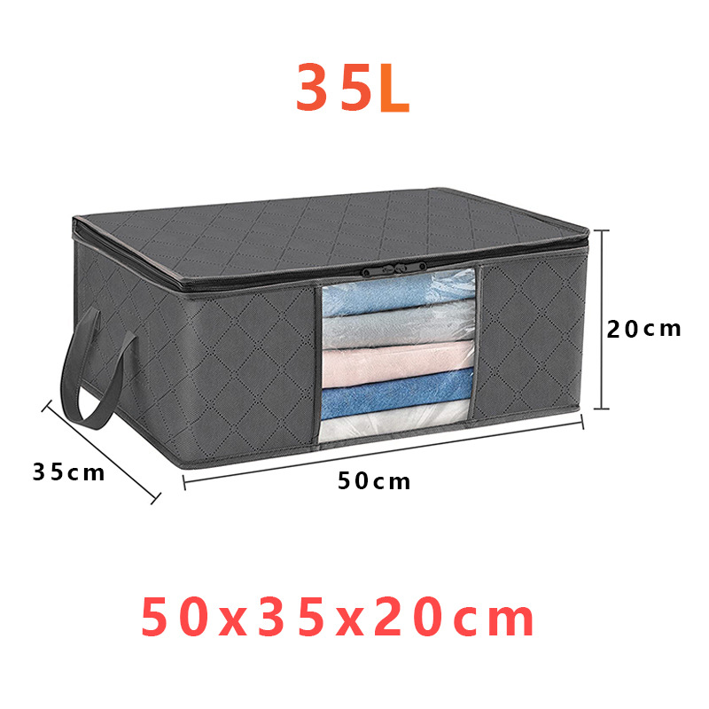 Boîte de rangement textile pliable à fenêtre et poignées