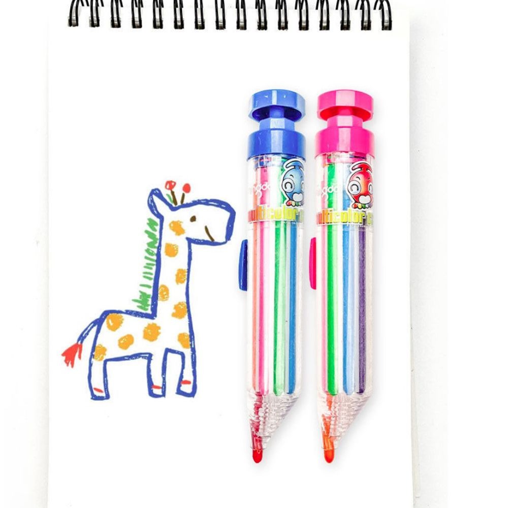 Crayon multicolore 8 en 1 à mécanisme à clic