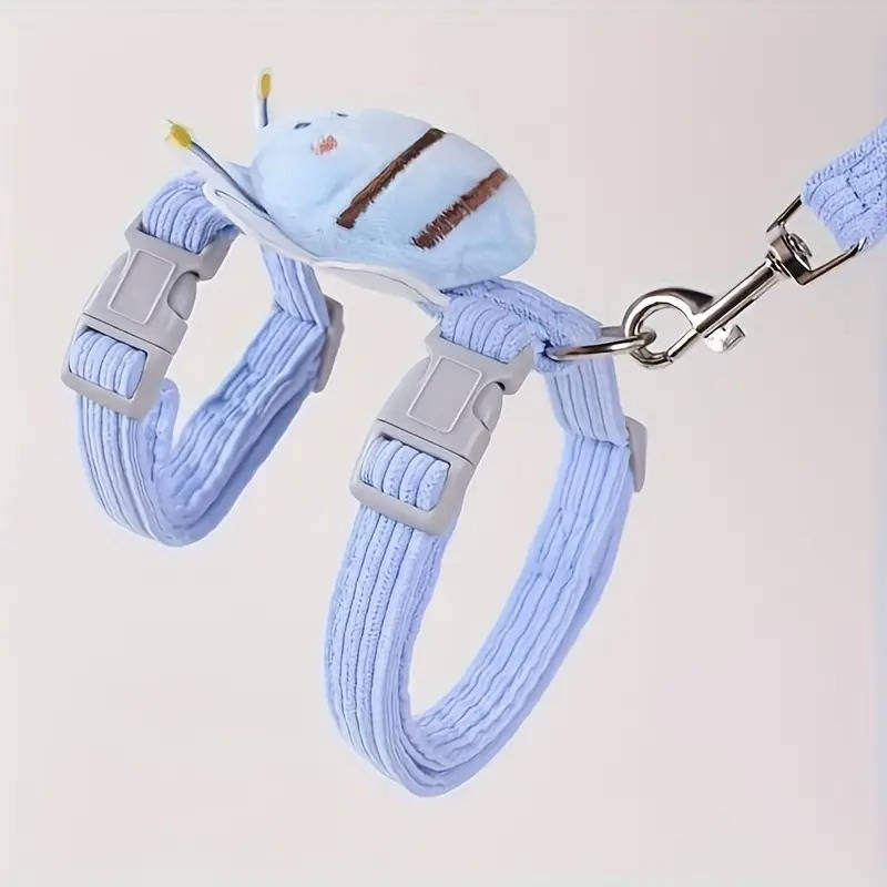 Harnais et Laisse pour Chat – Kit Promenade Anti-Évasion Réglable avec Motif Abeille