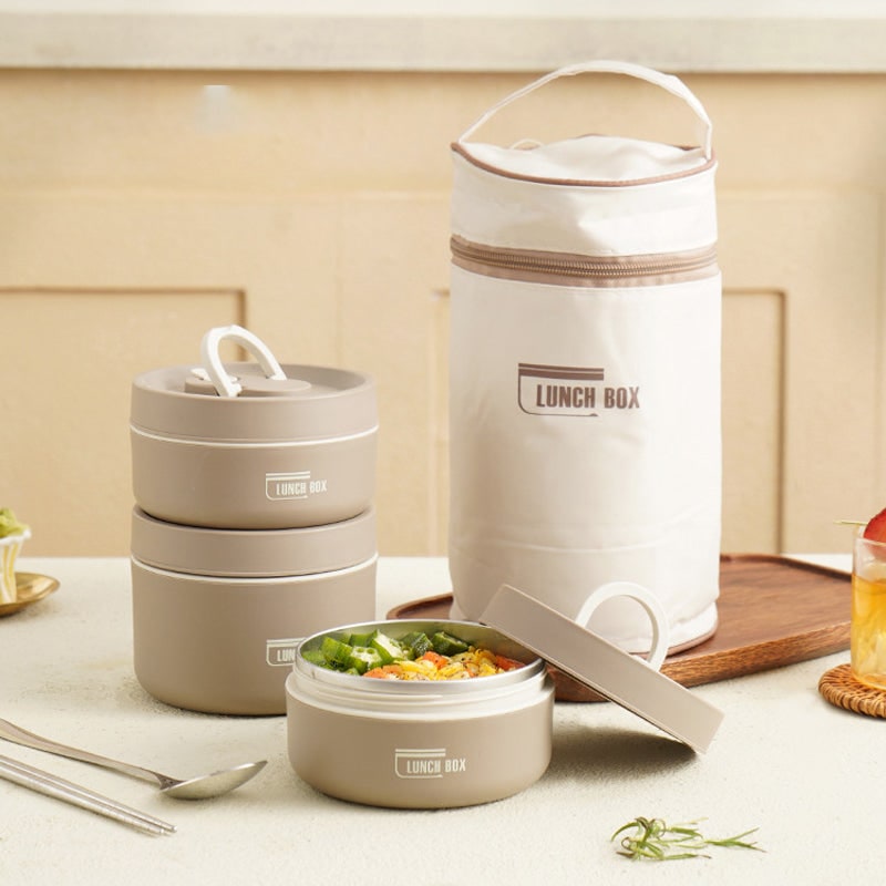 Boîtes repas empilables en acier inoxydable avec sac isotherme