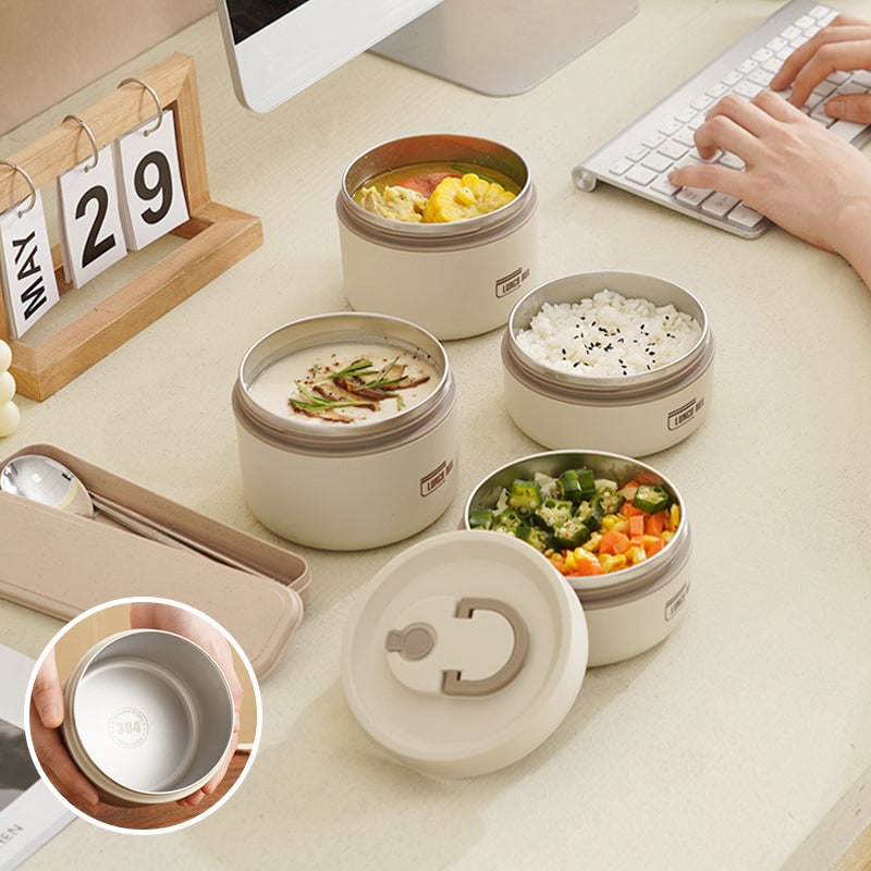 Boîtes repas empilables en acier inoxydable avec sac isotherme