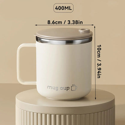 Mug isotherme à anse et couvercle, 400 ml