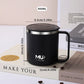 Mug isotherme à anse et couvercle, 400 ml