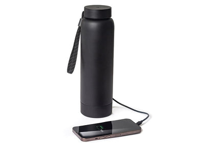 Gourde isotherme en acier avec batterie externe amovible, 24 oz